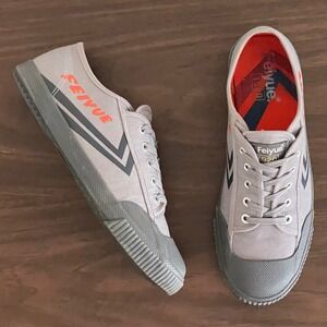 FEIYUE Fe Lo 1920 Mens 10 Grey Retro Canvas Rubber Sole Sneakers Athletic